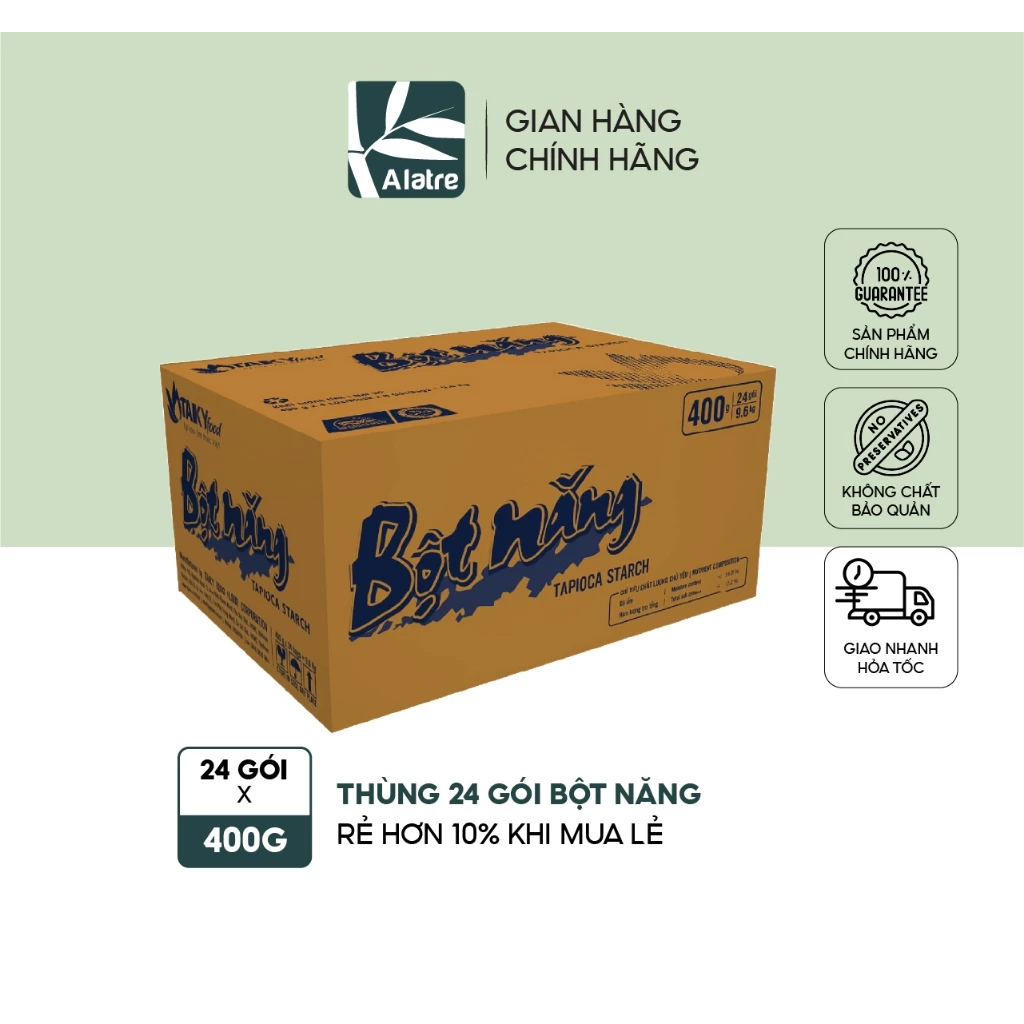 Thùng Bột Năng Tài Ký 400g x 24 gói - Hàng nhà máy, Date mới