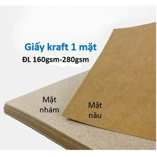 Combo 20 tờ giấy Kraft/ giấy nâu/giấy xi măng 1 mặt khổ A4/ A3 định lượng 160gsm-280gsm