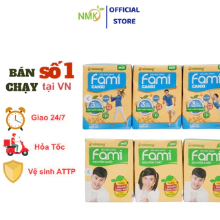 Sữa lốc 6 hộp Fami canxi , Fami nguyên chất