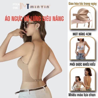 Áo lót chữ U mặc hở lưng nâng ngực đệm dày 4.5 cm cao cấp không gọng AU08 [MinTin]