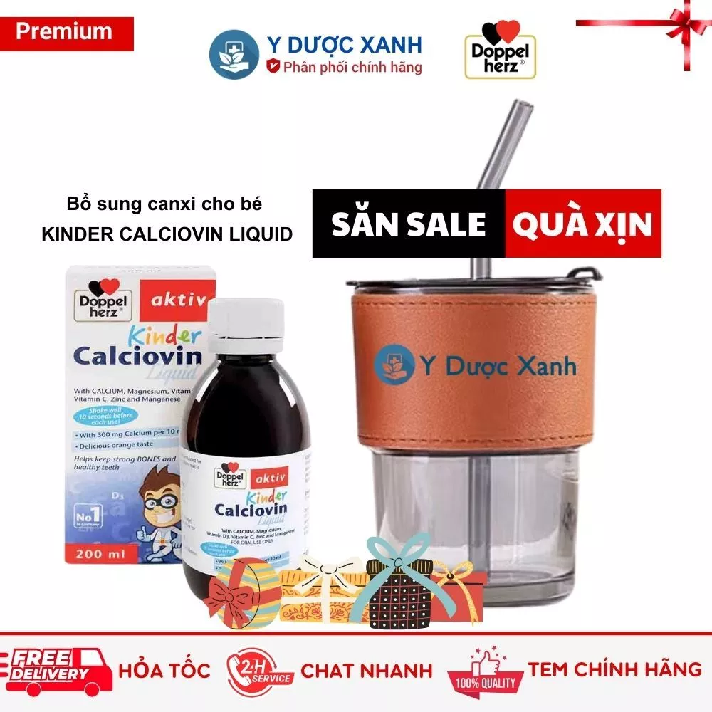 Mua [Chính Hãng] KINDER CALCIOVIN LIQUID 200ml, Siro hỗ trợ tăng chiều cao - Y Dược Xanh