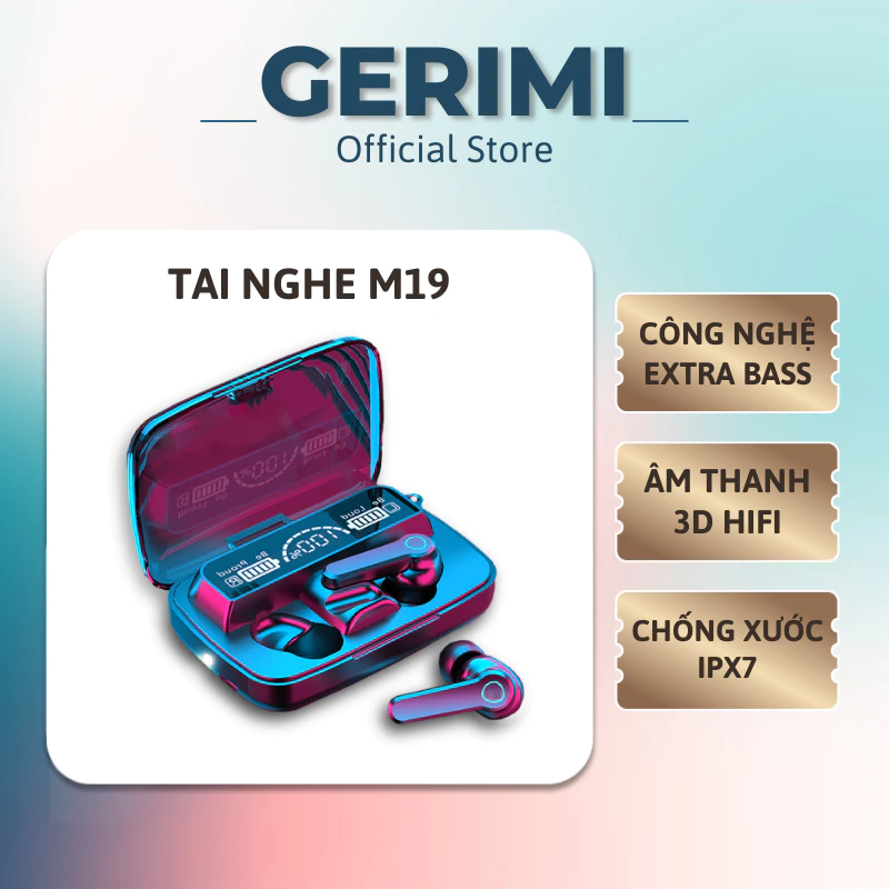 Tai Nghe Bluetooth Không Dây Đa Năng M19, I12 Pro Có Đèn LED Thích Hợp Với Mọi Máy Tai nghe - Prami