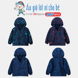 Áo khoác gió size đại cho bé EROKIDS áo khoác có mũ lót nỉ 2 lớp dày dặn họa tiết thể thao thu đông 2023