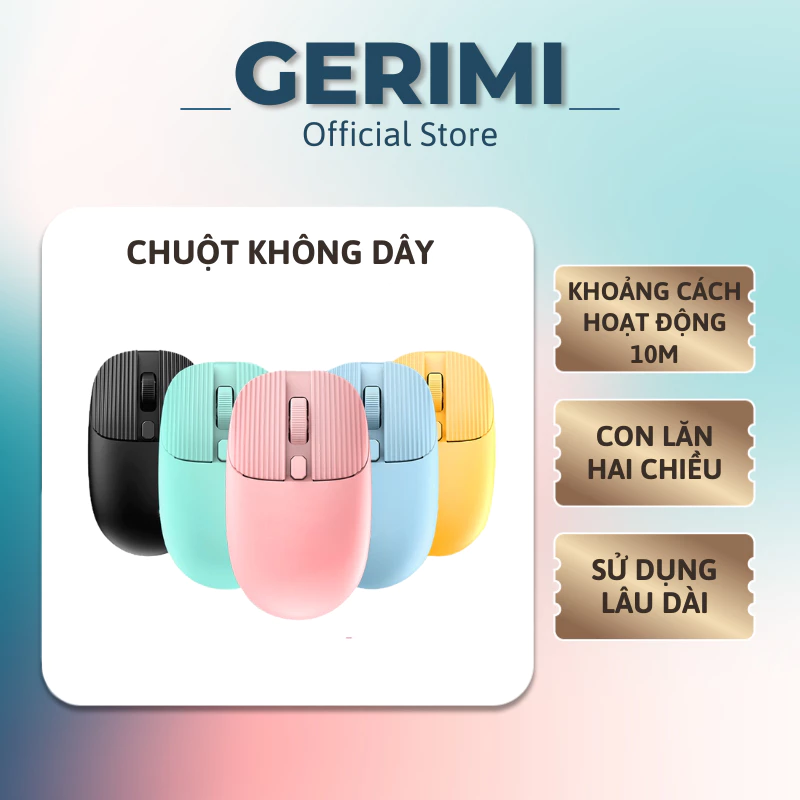 Chuột Không Dây - Prami - Chống Ồn Tùy Chỉnh Tiện Dụng Cho laptop