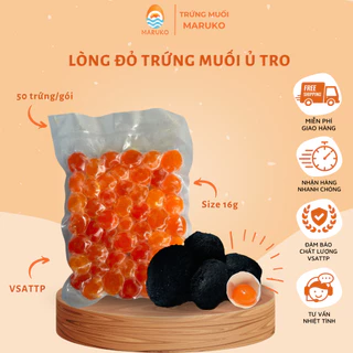 Lòng đỏ trứng muối ủ tro size 16g túi 50 trứng truyền thống hương vị đậm đà, nguyên liệu sạch đảm bảo VSATTP