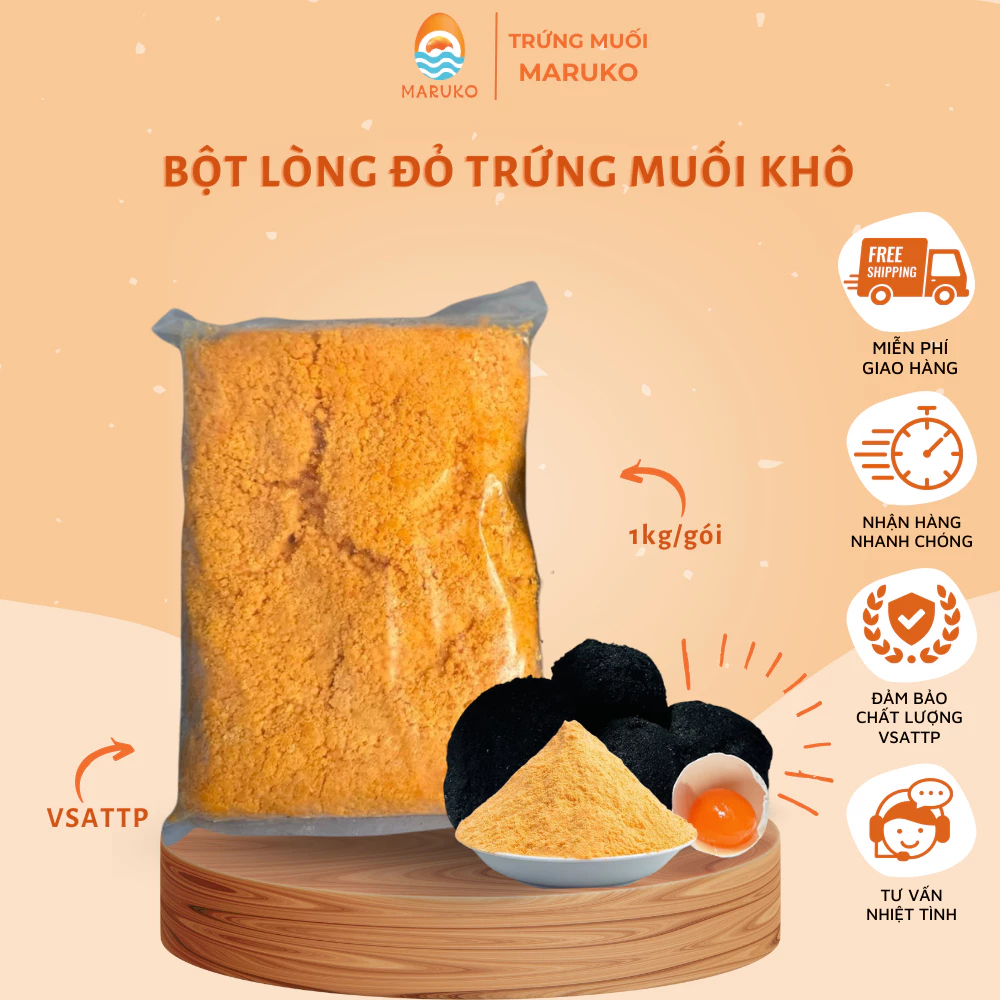 Bột lòng đỏ trứng muối khô 1kg chuyên dụng làm sốt trứng muối, nguyên liệu làm bánh cao cấp đảm bảo an toàn vệ sinh