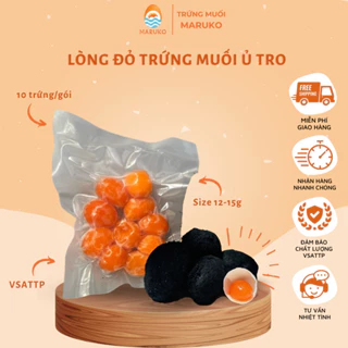 Lòng đỏ trứng muối ủ tro túi 10 trứng truyền thống size 12-15g nguyên liệu sạch đảm bảo VSATTP