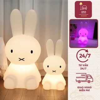 Đèn ngủ hình thỏ Miffy điều khiển từ xa 16 màu GinGin Decor sạc USB chất PVC dày siêu bền