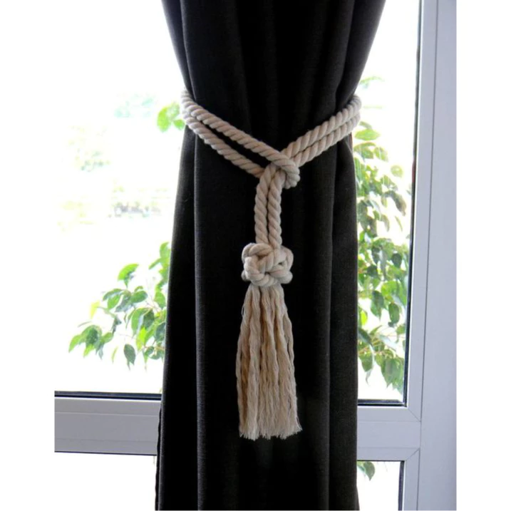 Dây Buộc Rèm Cửa Phong Cách Bắc Âu, Phụ Kiện Decor Xinh Xắn Vintage Cho Nhà Xinh, Chất Liệu Cotton - MÀN CỬA NGỌC CHÂU