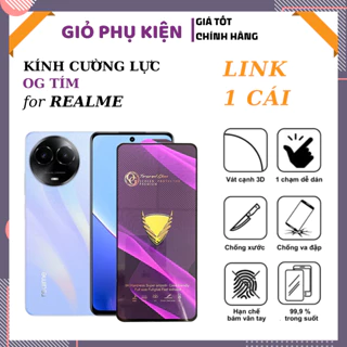 Cường lực Realme OG tím cao cấp full viền cho Realme C21, C25, realme 7, realme 8, realme 9, C53, C55, Narzo 50, Realme3