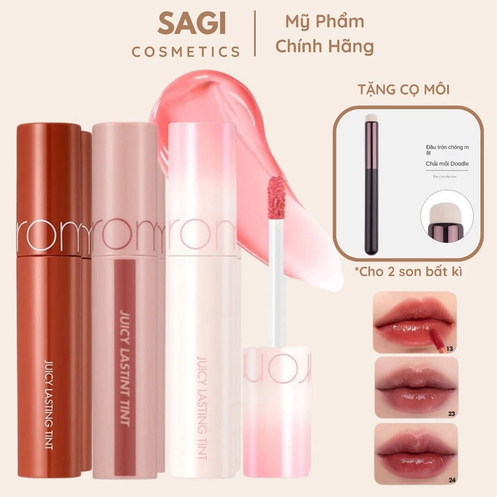 ( Màu mới 36 - 39 ) Son Tint Bóng, Siêu Lì, Căng Mọng Hàn Quốc Romand Juicy Lasting Tint 5.5g