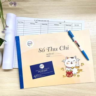 Sổ thu chi A4 (20x30cm) 50 tờ/quyển giấy dày, bìa màu đep mắt