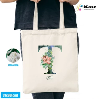 Túi vải Canvas iCase bộ sưu tập bảng chữ cái T  -  nhiều kích thước