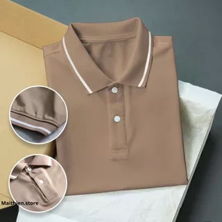 Áo Thun POLO nam  Phối Cổ vải cá sấu cotton cao cấp ngắn tay tông màu cực sang trọng