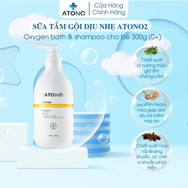 (Chính Hãng) Sữa tắm gội toàn thân cho bé ATONO2 Hàn Quốc, làm sạch dịu nhẹ, thành phần tự nhiên lành tính, an toàn