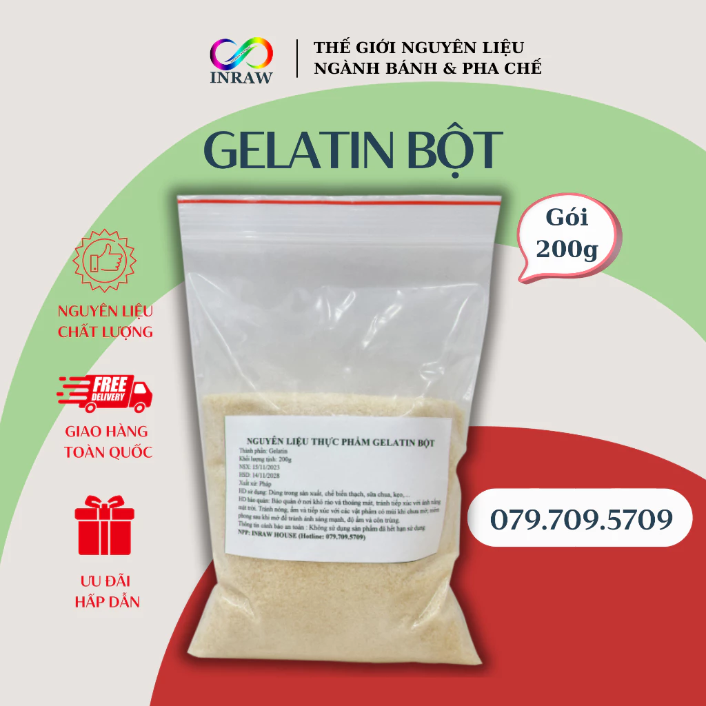 Bột Gelatin Làm Bánh (Gói 200g)