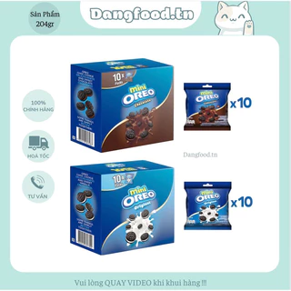 Bánh Quy Oreo Mini Hộp 204Gr ( 10Gói ) - Với 2 Vị Đặc Trưng : Socola - Vani… Cam kết 100% Hàng Mới 🔥