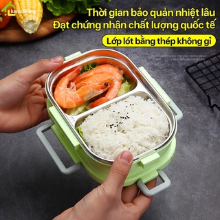 Hộp Cơm bento SALAY - Bộ Hộp Cơm Thủy Tinh Chịu Nhiệt Chia Ngăn - Hộp đựng thức ăn