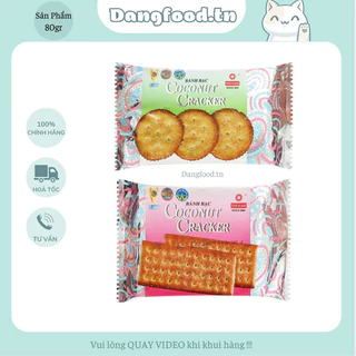 Bánh Quy COCONUT CRACKER 178gr - Bánh Quy Dừa Gói Vuông Bọc Giấy Bạc