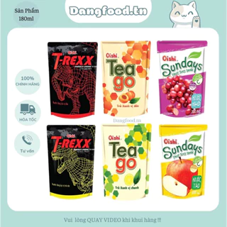 [ Combo 10 gói ]Nước Túi Oishi T-Rexx / Tea Go / Sunday ( 10gói* 180ml)