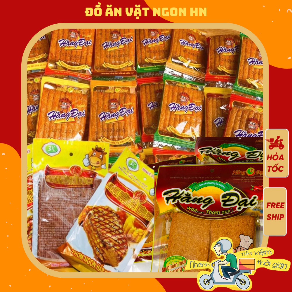 Combo dê nướng snack hương bò bò miếng hằng đại đồ ăn vặt ngon hn