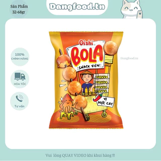 Snack Oishi BoLa Vị Mực Cay - Với 2 kích cỡ 32Gr - 68Gr