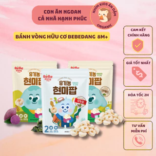 [Date T11/2024] Bánh Gạo Lứt Hữu Cơ Dạng Vòng BEBEDANG Hàn Quốc Cho Bé Ăn Dặm Từ 6M+ Túi 50g