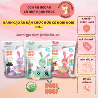 [Date T11/2024] Snack Bánh Gạo Ăn Dặm Hữu Cơ NOBI NOBI Hình Chữ C Túi 40g Cho Bé Từ 6M+