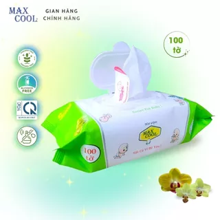 1 gói  khăn ướt 100 tờ MAX COOL - Không Hương(M13)