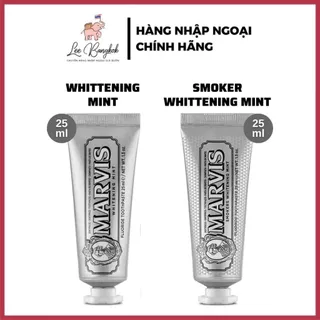 [SIZE 25ML] Kem Đánh Răng Ý Marvis Toothpaste Smokers Whitening Mint Giúp Loại Bỏ Mảng Bám, Sạch Răng Thơm Miệng Du lịch