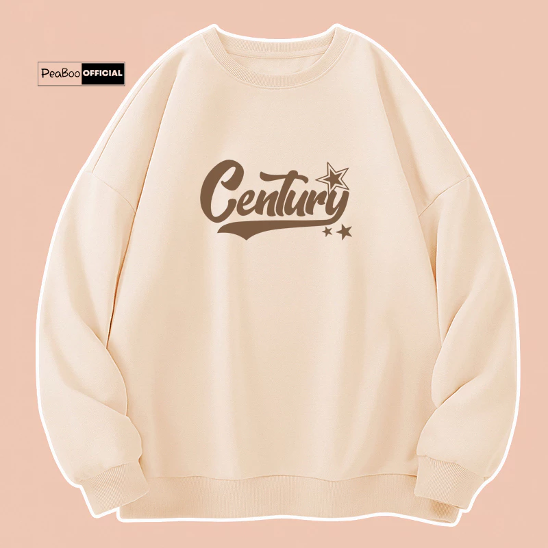 Áo Sweater Century Nam Nữ By PEABOO Unisex Chất Nỉ Lót Bông Form Rộng