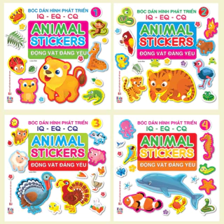 Sách - Combo 4 Cuốn Bóc Dán Hình Động vật đáng yêu - Animal Stickers (VT)
