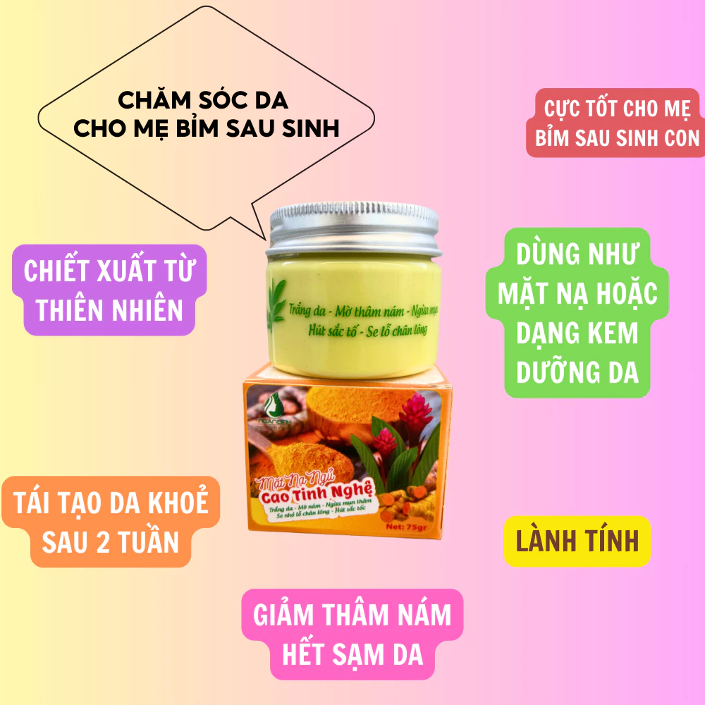 ( Xả hàng móp vỏ ) Cao tinh nghệ mật ong Ngân Bình, cao nghệ đắp mặt dưỡng trắng da mờ thâm nám tàn nhang