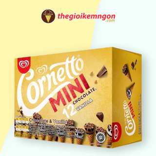 Kem ốc quế mini vani & socola Wall's Cornetto Mini Chocolate & Vanilla (336ML)