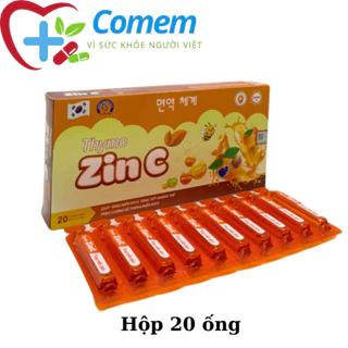 Siro kẽm ống cho trẻ từ 2 tuổi Thymo Zinc Kẽm Gluconat + Vitamin C + Thymomodulin - Tăng cường sức đề kháng- Hộp 20 ống