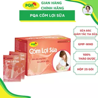 Cốm Lợi Sữa PQA Thảo Dược Tự Nhiên Hỗ Trợ Giảm Tắc Tia Sữa, Sữa Đặc, Mát, Lợi Sữa, Hộp 25 Gói