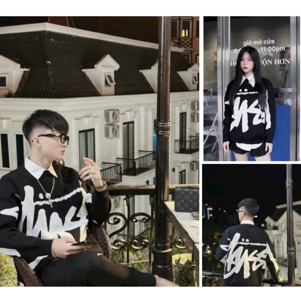 Áo Sweater Stuuuussy Chất Liệu Nỉ Bông  from rông phong cách Ulzzang