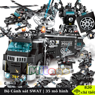 [820 chi tiết] Đồ chơi lắp ráp City SWAT Đặc Nhiệm 35 mô hình Xe Robot, Máy Bay SKU ATIM91