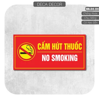 Decal Cảnh Báo Không Hút Thuốc - No Smoking chống nước dán trang trí tường, quán cà phê, quán ăn, khách sạn. BB04