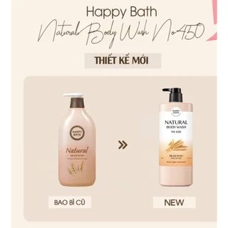 (Tặng bông tắm) Sữa tắm Happy Bath Hàn Quốc mẫu mới 900g