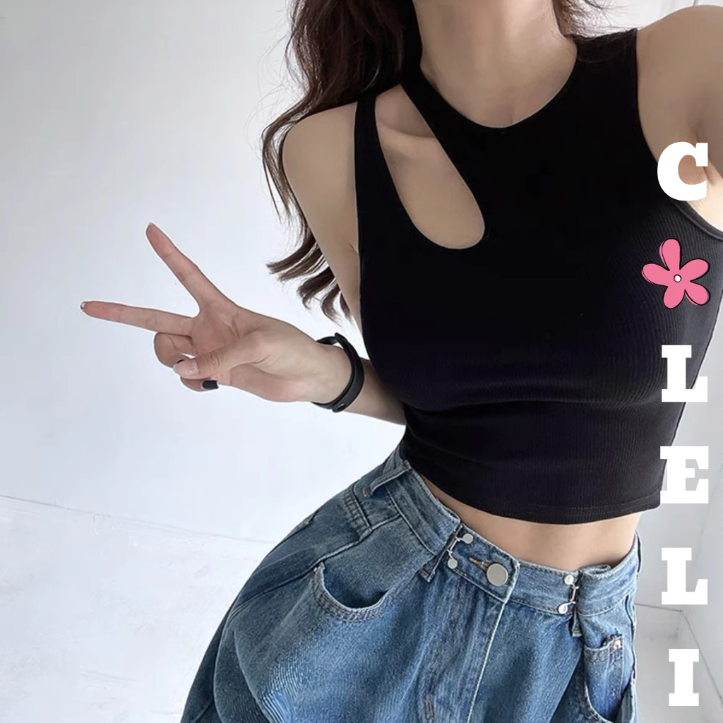 Áo Croptop Ba Lỗ Giọt Nước Chất Thun Tăm Gân Siêu Co Giãn Mềm Mịn - COLELI