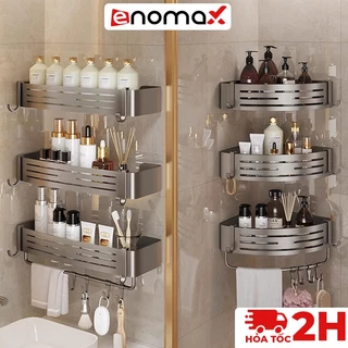 Kệ góc tường Enomax dán tường nhà tắm đa năng tiện lợi, Nhôm hàng không cao cấp, dày dặn, chống gỉ sét ( Eno 0105 )