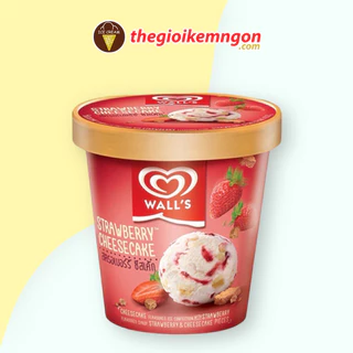 Kem hộp phô mai dâu Wall's Selection Strawberry Cheesecake (750ML)