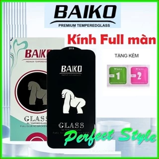Cường lực Baiko Full màn Chống bụi màng loa iphone 6 7 8 6P 7P 8P X  Xr Xsm 11 12 13 14 pro max plus