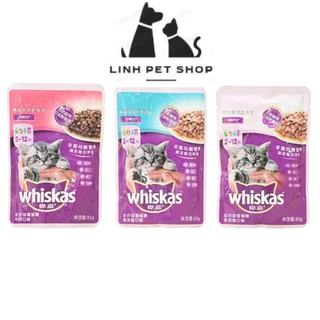 Pate WHISKAS cho mèo con giàu dinh dưỡng gói 85gam