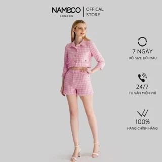 Quần short  dạ tweed nữ Namandco dáng đẹp, lên form chuẩn trẻ trung, cao cấp size S M L màu hồng P13245