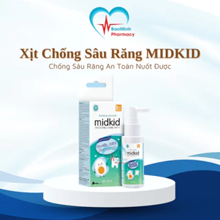 Xịt Chống Sâu Răng Midkid Vị Nho Thơm Cho Bé Từ 1 Tuổi Giúp Bảo Vệ Men Răng Làm Sạch Mảng Ố Chai 30ml