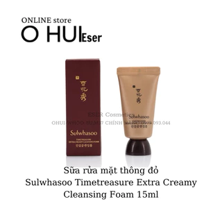 Sữa rửa mặt thông đỏ Sulwhasoo Timetreasure Extra Creamy Cleansing Foam 15ml _ESER cosmetics❤