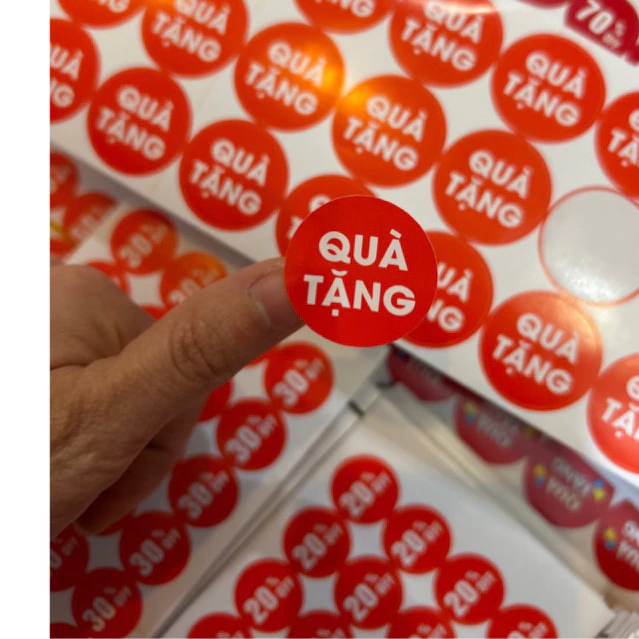 Tem quà tặng. nhãn dán quà tặng chất liệu giấy decal 27tem