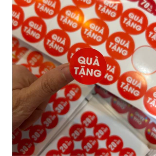 Tem quà tặng. nhãn dán quà tặng chất liệu giấy decal 27tem